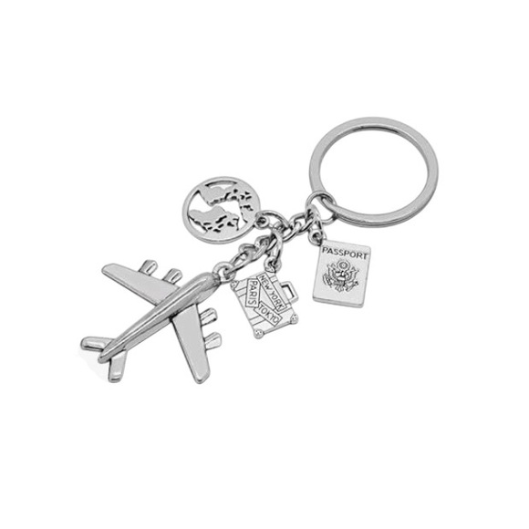 Accessories - Silver Travel Charm Keychain (buy now)